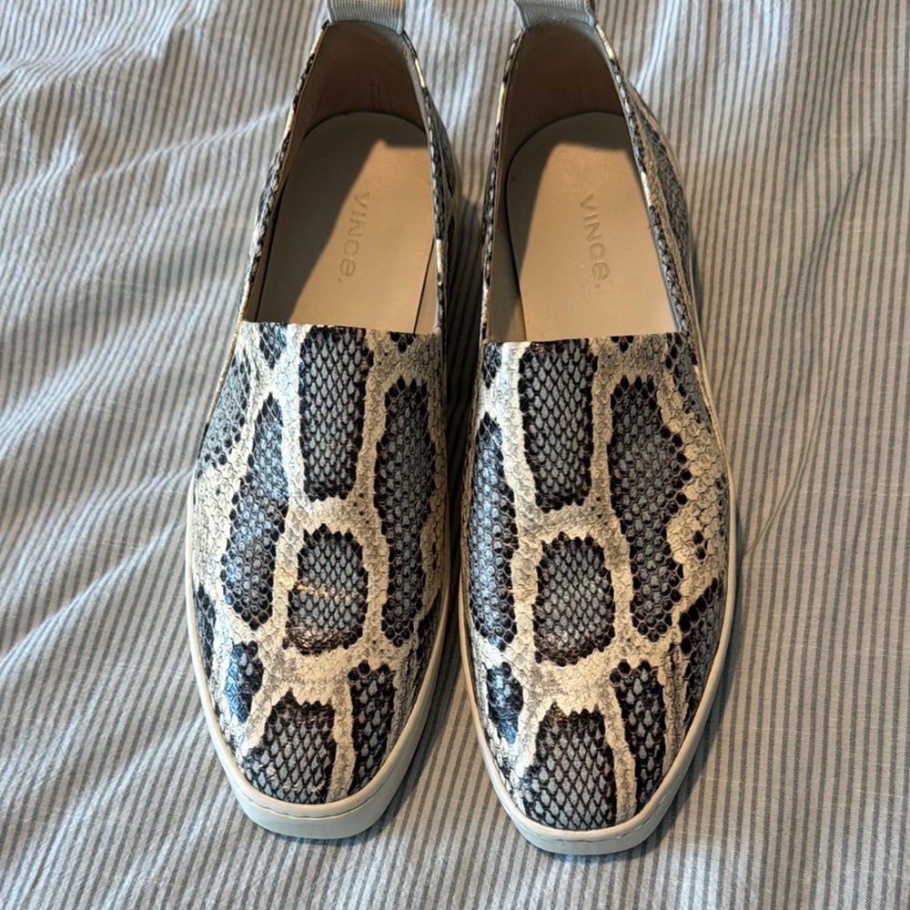 Vince Python Pattern Slip-On Shoes